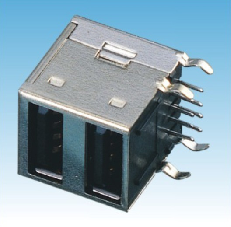 364. 產(chǎn)品名稱：USB A Type 母座 90度 雙層全包式    