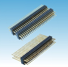 151. 產(chǎn)品名稱: 1.27*2.54mm 排針 雙排 180度 單塑/多塑