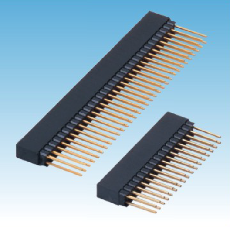 231. 產(chǎn)品名稱: 2.54mm 排母 雙排 180度 Y端 PC104